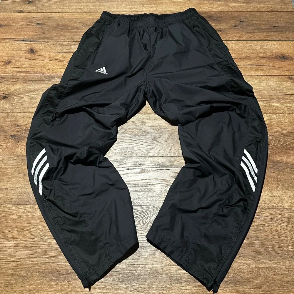 Vintage Adidas Black Track Pants Men Large 478582 Y2K Climalite Windbreaker 2005